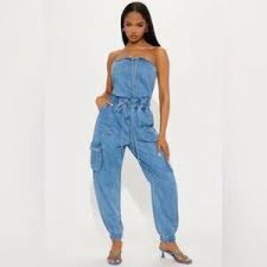 Stylish Blue Denim Jumpsuit